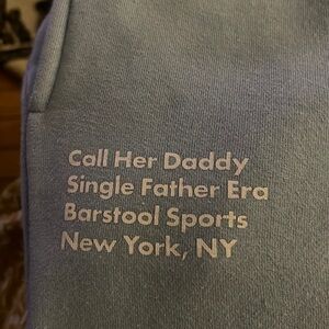 Call Her Daddy Sweatpants Joggers. Blue. Barstool Sports XL cute